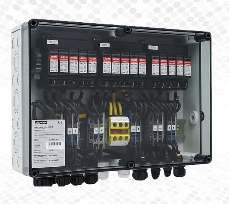 Solar DCDB DC Distribution Box 1000VDC 1250A String Fuses Isolator SPD | IP66 Aluminum Housing DIN Mount | String Level Monitoring Current Sensing | TUV/IEC Certified UAE PV Plant Distribution
